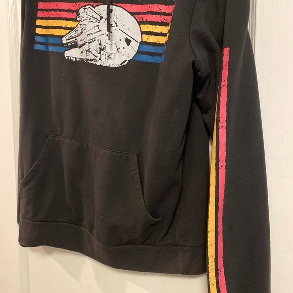 Retro Star Wars Millennium Falcon disney Hoodie Black Medium - Picture 5 of 5